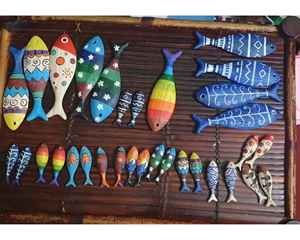 Tenture murale de poisson en bois de style rustique fabriquée au Vietnam poisson en bois pour la décoration dans les hôtels, les restaurants ou les magasins - Product Image 5