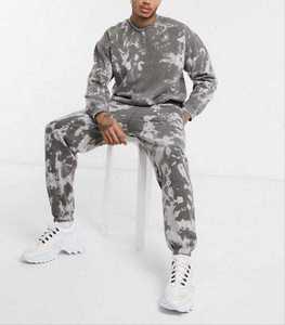 Sudadera de lana de gran tamaño personalizada Unisex, sudaderas con capucha de algodón transpirable, conjunto de chándal, diseño Tie-Dye para hombres y mujeres, para invierno - Product Image 5