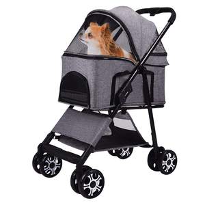 Carrito para mascotas con estructura de acero y freno de rueda fuerte, fabricante estándar, duradero, de alta calidad, estilo cochecito para mascotas - Product Image 2