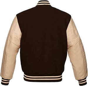 Hombres Varsity chaqueta clásica mezcla de lana manga de cuero elegante streetwear moda casual cálido invierno Universidad chaqueta de béisbol - Product Image 2