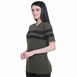 Camiseta de mujer de moda hecha con el mejor Material Camiseta de mujer para venta en línea Camiseta de mujer Cómoda logotipo personalizado OEM - Product Image 3