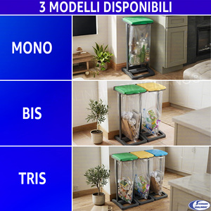 Porta per Sacchi di Raccolta Differenziata 80-110 L, Struttura Modulare in Resina per Uso Interno/Esterno - Product Image 2