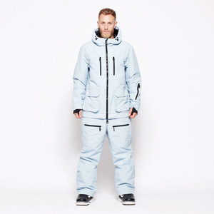 Chaqueta de esquí con capucha impermeable personalizada para hombre, ropa deportiva transpirable a prueba de viento cálida, abrigos de invierno con cierre de cremallera de talla grande - Product Image 1