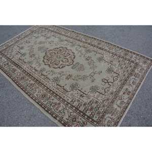 Vintage Turkish <b>Rug</b> Classic Beige Brown 5.1 X 8.7ft Large Area Wool Material Latex Patchwork for Hallway <b>Bedroom</b> Bedside <b>Rug</b> - Product Image 4