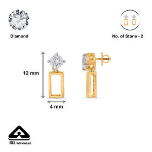 Pendientes de Aro con Diamantes Corte Princesa, Chapados en Oro, para Mujer, Boda, Compromiso - Product Image 6