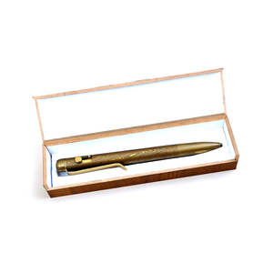 ปากกาลูกลื่นทำด้วยมือสีเงินพร้อมกล่องไม้ปากกาดามัสกัสทำด้วยมือมีโลโก้ตามสั่ง - Product Image 2
