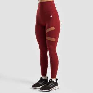 Leggings rojos ajustados Empower con efecto push-up, cálidos, de nailon y elastano, pantalones de yoga con pedrería, teñido anudado, talla 3XL, cintura sin costuras, tejido. - Product Image 1