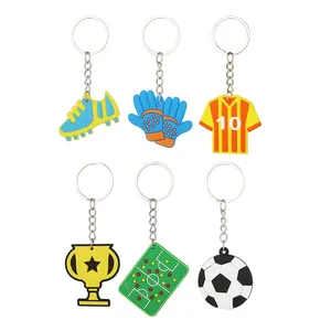 Factory Wholesale Football Keychains Sports PVC Trophy Key Ring Football Souvenirs keychain