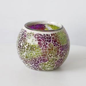 Porte-bougie en verre mosaïque marocain fait main, coquille en mosaïque pour la décoration de la maison et les mariages - Product Image 4