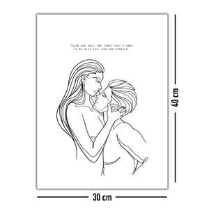 ภาพพิมพ์ศิลปะ "ตอนนี้และตลอดไป" โดยมาดเดอลีน แบล็ค วูด เฟรม ไลน์ อาร์ต - Product Image 3