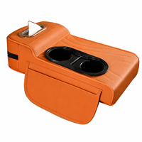 Boîte de rangement universelle de luxe en cuir pour accoudoir de voiture avec porte-gobelet et support de téléphone