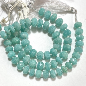 Venta al por mayor 8-9MM Amazonita Facetada Rondelle Forma Cuentas de piedras preciosas verdes para la fabricación de joyas - Product Image 4
