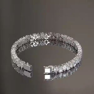 Bracelet de tennis Moissanite de qualité supérieure certifié IGI 14K Bracelets de tennis Diamant taille poire - Product Image 2