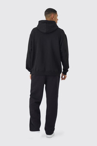 เสื้อฮู้ดผ้าฝ้าย100% โอเวอร์ไซส์สำหรับผู้ชายเสื้อสเวตเชิ้ตเย็บพิมพ์ลายสีดำแบบเป็นทุกข์สำหรับฤดูหนาวผลิตตามสั่ง - Product Image 2