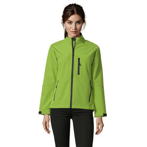 La mejor chaqueta Softshell transpirable verde de alta calidad para mujer, mangas completas y a prueba de viento, chaquetas para correr al aire libre para mujer - Product Image 5