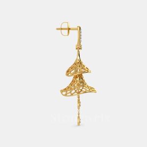 Boucles d'oreilles en diamant de laboratoire Rumi Dangle Luxury Gold Rhodium Plated IGI Certified Stonewels Casual/Sporty Jewelry for Women - Product Image 3