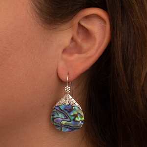 Pendiente de gota colgante de Plata de Ley 925 con concha de abulón para mujer, joyería fina bohemia de playa de tendencia para regalo de aniversario de boda - Product Image 2