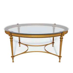 Plateau en verre avec table d'appoint de canapé de taille standard décor de restaurant de café table basse centrale en métal de style classique - Product Image 6