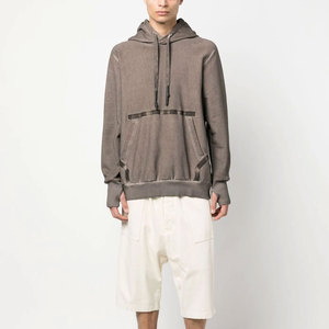 2025 personnaliser Logo Streetwear français éponge blanc surdimensionné hommes coton mélangé soleil délavé en détresse sweats à capuche pour hommes - Product Image 2