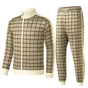 ชุดวอร์มผู้ชายมีซิปสองชิ้นแนวสตรีทแวร์ผ้าคอตตอน100% ปักลาย2025 - Product Image 1