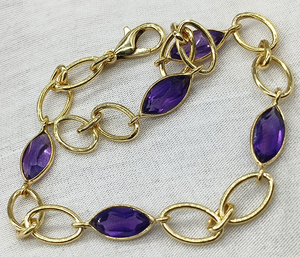 Vintage New Design Fashion Amethyst Mar Cut <b>Silver</b> <b>Bracelet</b> 925 Sterling <b>Silver</b> Jewellery Cutest Artisanal Bezel Setting Gift - Product Image 3