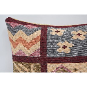 Almohada de lana bohemia de lujo rojo 20x28 pulgadas tejido Vintage y patrón esponjoso ropa de cama acento para Navidad - Product Image 2
