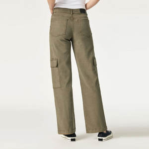 กางเกงคาร์โก้ผ้าฝ้าย100% ขนาดใหญ่พิเศษสำหรับผู้หญิงคอลเลคชั่นใหม่สไตล์หน้าเรียบแบบลำลอง - Product Image 3