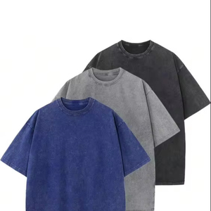 Camiseta Oversize de Mujer con Efecto Stone Wash en Varios Colores, Corte Holgado, Estilo Boyfriend, Básica Lisa de Color Sólido - Product Image 1