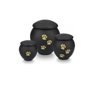 Elegante Urna de Cremación para Mascotas de Metal Negro y Dorado con Diseño de Gato Durmiendo para una Conmemoración Tranquila y un Recuerdo Amoroso - Product Image 3
