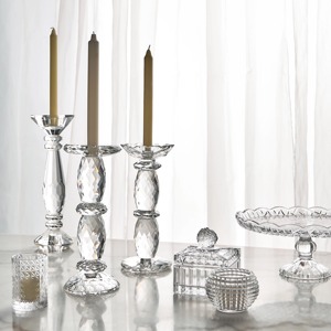 Elegante portavelas de cristal, decoración moderna para el hogar, centro de mesa elegante para sala de estar, dormitorio y mesa de comedor - Product Image 2