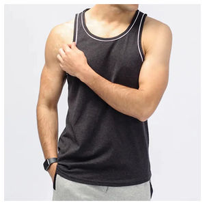 Camiseta sin mangas de entrenamiento para hombres, ropa de gimnasio atlética sin mangas, mezcla de algodón y poliéster, camiseta muscular de entrenamiento para culturismo - Product Image 3