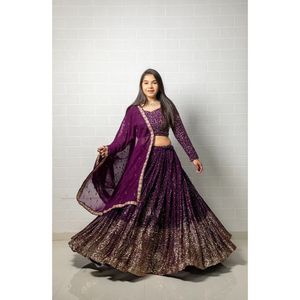 Designer indien et pakistanais Lehenga Choli avec broderie Dupatta Georgette pour mariage et fête tenue Bollywood prête à l'emploi - Product Image 2