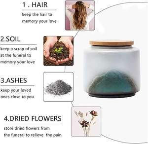 Petite urne de montagne en céramique blanche moderne durable et caractéristique de sécurité pour les cendres des adultes, des enfants et des animaux de compagnie Souvenir décoratif - Product Image 3