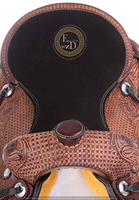 Sadel Kuda Kulit Asli Berkualitas Tinggi Model Western, Dapat Disesuaikan Ukuran 10-18 untuk Balap Barrel, Trail Racing, dan Berkuda Rekreasi