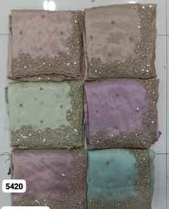 Saree Georgette léger avec broderie de fil complexe pour des looks de fête et de mariage élégants - Product Image 5