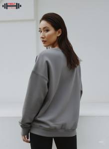 Sudadera de Cuello Alto Personalizada para Mujer, Estilo Urbano de Lujo, Cuello en V, Felpa de Poliéster/Algodón, Talla Grande, Sudadera Básica de Invierno, 2 Piezas en la Parte Delantera - Product Image 4