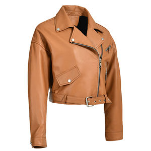 Chaqueta de moda de cuero negro personalizada de alta calidad, cortavientos con cuello levantado, ropa impermeable Lisa informal de invierno - Product Image 2