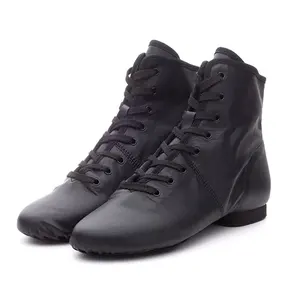 MSMAX成人舞靴高帮芭蕾爵士舞运动鞋黑色男女鞋带鞋