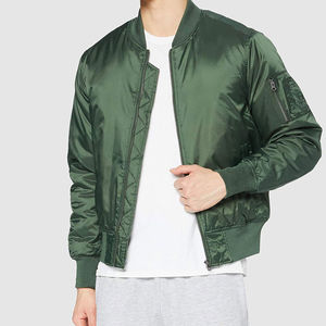 Blouson aviateur pour hommes personnalisable de haute qualité en gros avec tissu en toile à col montant et logo avant à séchage rapide - Product Image 2
