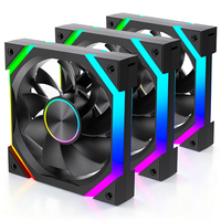 Ventilateurs de boîtier PC XINMAI 120 mm à pales inversées ARGB PWM, kit de 4 avec télécommande, 5V 3 broches, noirs, ventilateurs de refroidissement RGB pour gaming