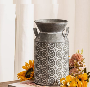 Nuevo diseño galvanizado leche lata flor cubo hecho a mano mayor calidad interior hogar maceta - Product Image 5