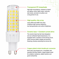Ampoule LED G9 en céramique à économie d'énergie de haute qualité, 6W, 650LM, 360 degrés, AC220V, pour chambre à coucher, pour lustre, pour applique murale