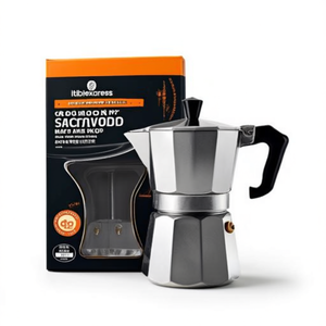 Cafetera moka de aluminio Italexpress de 3 tazas para usar en la estufa - Product Image 2