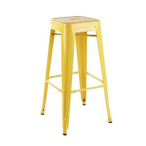Silla Alta Estilo TOLIX Amarilla GCFC022, Muebles de Comedor de Metal Retro Industrial para Cocina y Uso en Casas de Campo - Product Image 1
