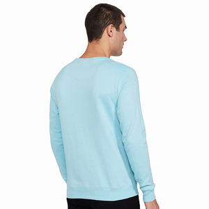 Sudaderas de Invierno Ecológicas de Algodón y Felpa para Uso Diario en Color Azul con Logotipo Personalizado Serigrafiado en el Cuello Redondo y Talla Personalizada - Product Image 2
