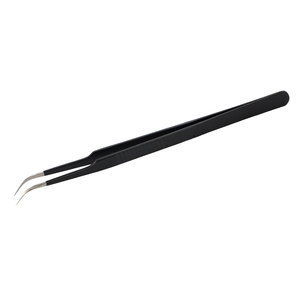Pince à cils noire Pince à épiler en acier inoxydable de précision pour extensions de cils, application et isolation - Product Image 1