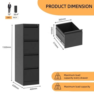 Moderner Büro-Stahlaktenschrank mit 2/3/4 Schubladen für A4-Papier, Vertikaler Metallordner, Umweltfreundlich für Werkstatt und Supermarkt - Product Image 4
