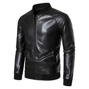 Chaqueta de cuero de motocicleta de invierno para hombre de moda americana cuello levantado estilo británico nueva versión coreana Casual PU lona alta - Product Image 6