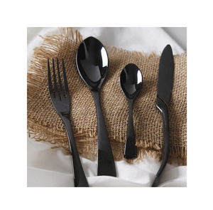 ชุดช้อนรับประทานอาหาร5ชิ้นสีดำด้านช้อนขนมเหล็กดีไซน์หรูหราออกแบบได้ตามต้องการ - Product Image 6