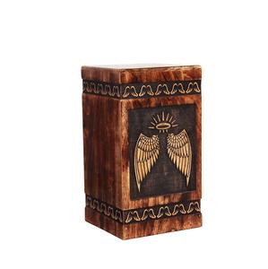 Personalized Handmade Wooden <b>Urn</b> for Human Ashes Angel Wings Cremation <b>Pet</b> <b>Urn</b> for Ashes - Product Image 6